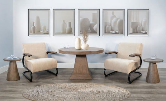 Haven - Round Pedestal Chat Table - Buckskin
