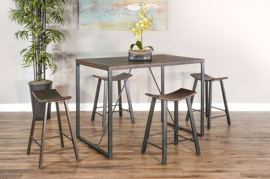Homestead - Counter Metal Saddle Stool (Set of 2) - Tobacco Leaf