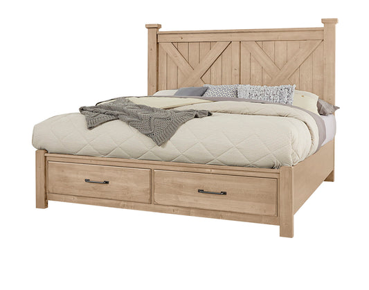 Cool Rustic - X Bed With Storage Footboard