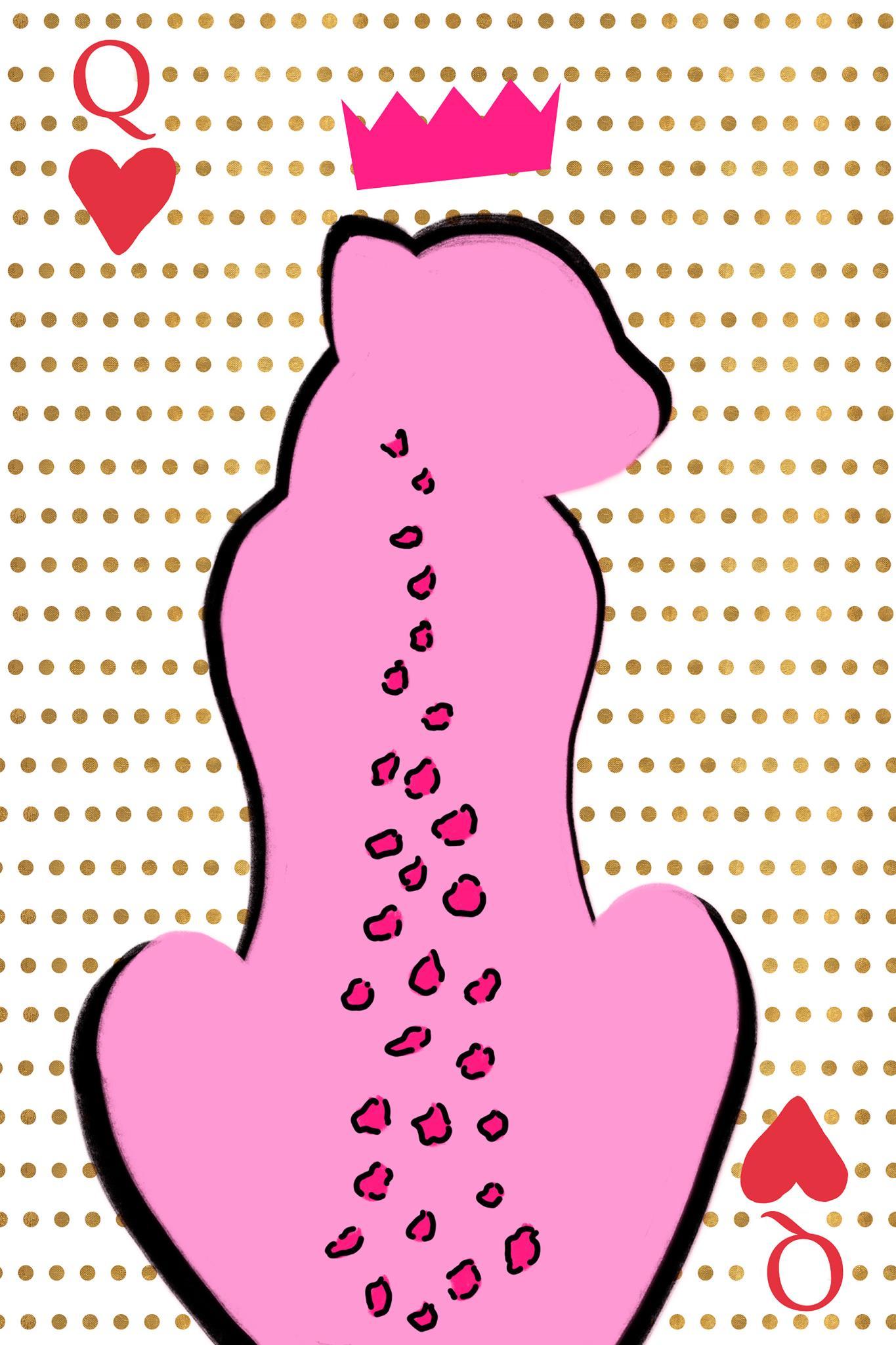 Queen Cheetah Card By Anna Quach (Small) - Pink