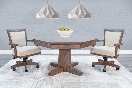 Doe Valley - Game Chair With Casters, Cushion Seat & Back - Buckskin / Beige