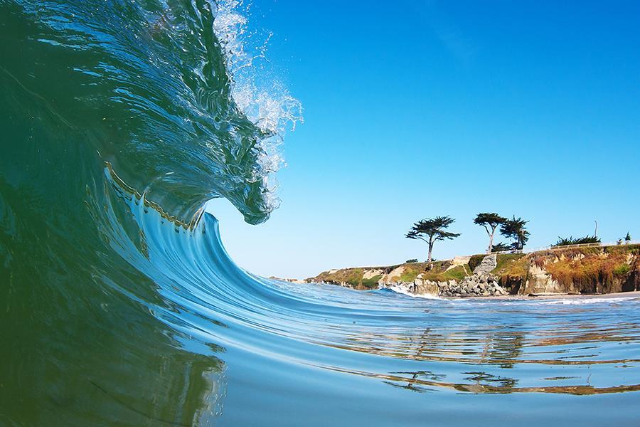 Ride The Wave (Framed Small) - Blue