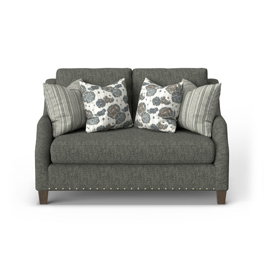 Gianna - Fabric Bench Loveseat With Nailhead Trim