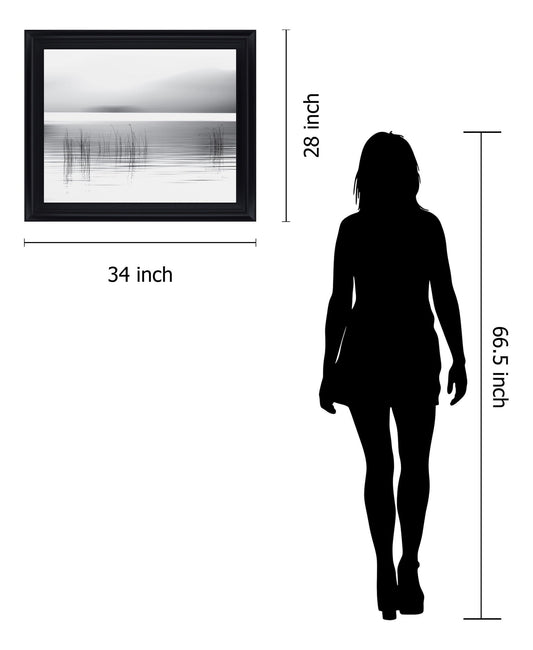 Whispering Reeds - 28" x 34" Framed Wall Art - Gray