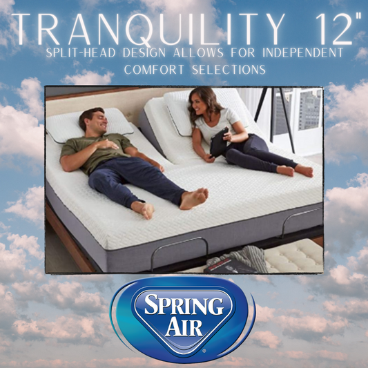 Spring Air Tranquility 12" Gel-Infused Memory Foam Mattress - Available In Split-Head