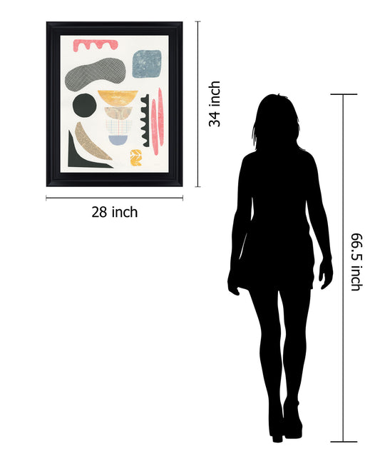 Playful Shapes - 28" x 34" Framed Wall Art - Pink