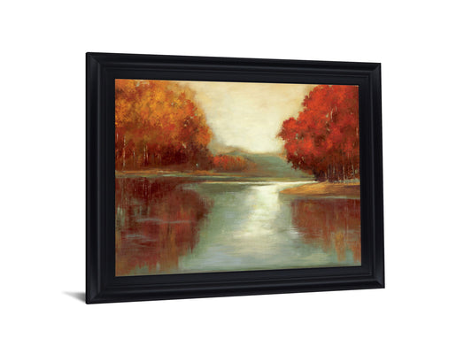 Amber Grove Reflection - 28" x 34" Framed Wall Art - Orange