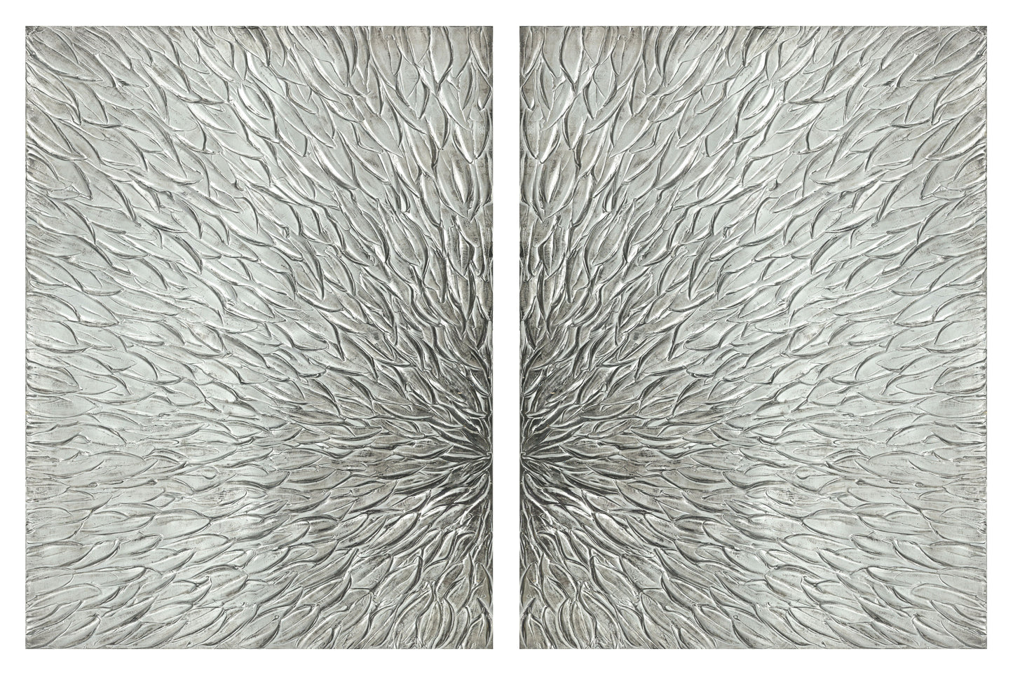 40x30 Hand Painted Textured Canvas - Pearl Silver