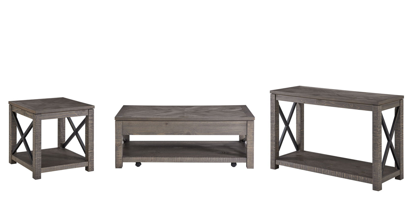 Dexter - 3 Piece Table Set (Sofa, End, Coffee Tables) - Brown