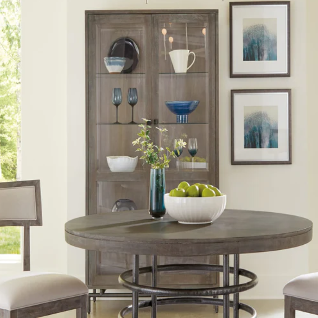 Hekman Grey Sedona Mango Wood Curio Display Cabinet