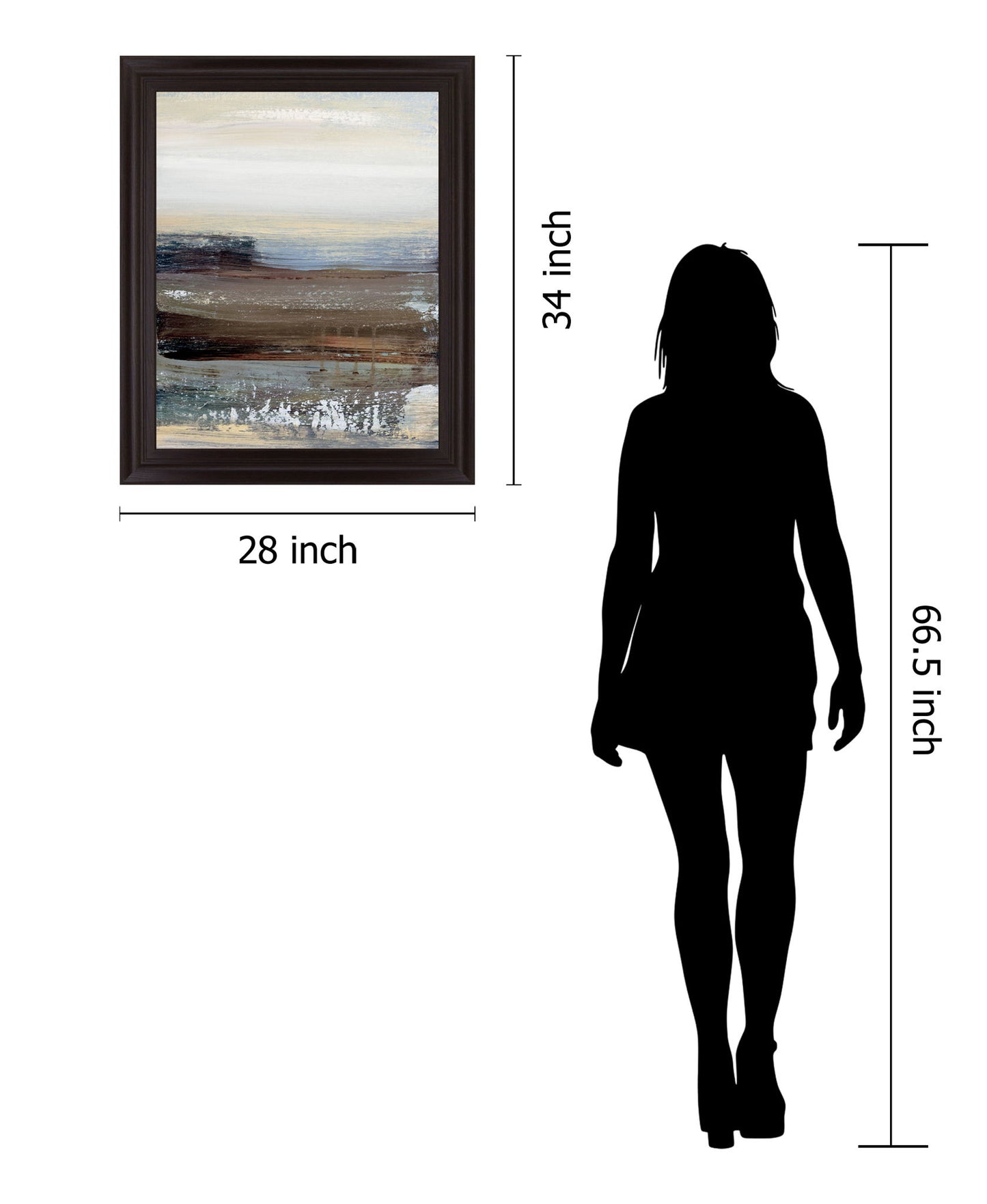 Dawned Layers - 28" x 34" Framed Wall Art - Gray