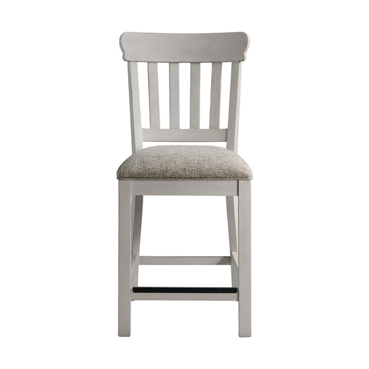 Drake - Slat Stool - Rustic White / French Oak