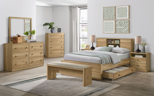 Vega - Nightstand - Natural Oak Melamine
