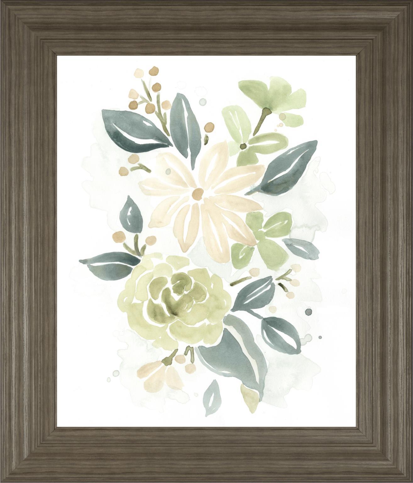 22x26 Spring Greens II By June Erica Vess - White