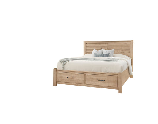 Cool Rustic - Plank Bed With Storage Footboard