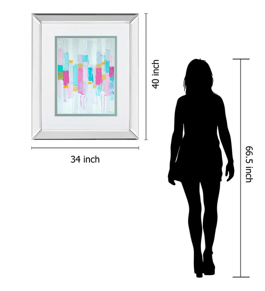 Cool Rhizome I By Ann Marie Coolick - Mirror Framed Print Wall Art - Light Blue