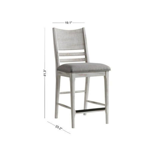 Modern Rustic - Panel Stool - Weathered White
