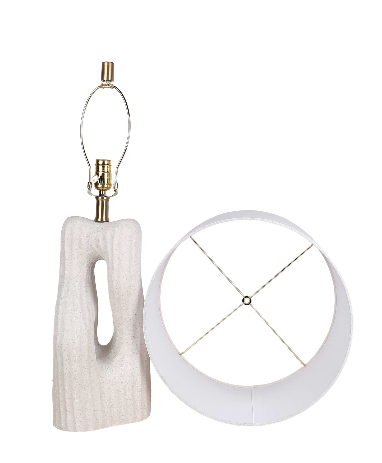 "Eclipse Harmony" Ceramic Table Lamp (Set of 2) - White Rock