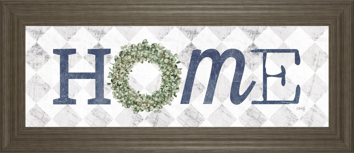 18x42 Home With Eucalyptus Wreath I By Marla Rae - Gray