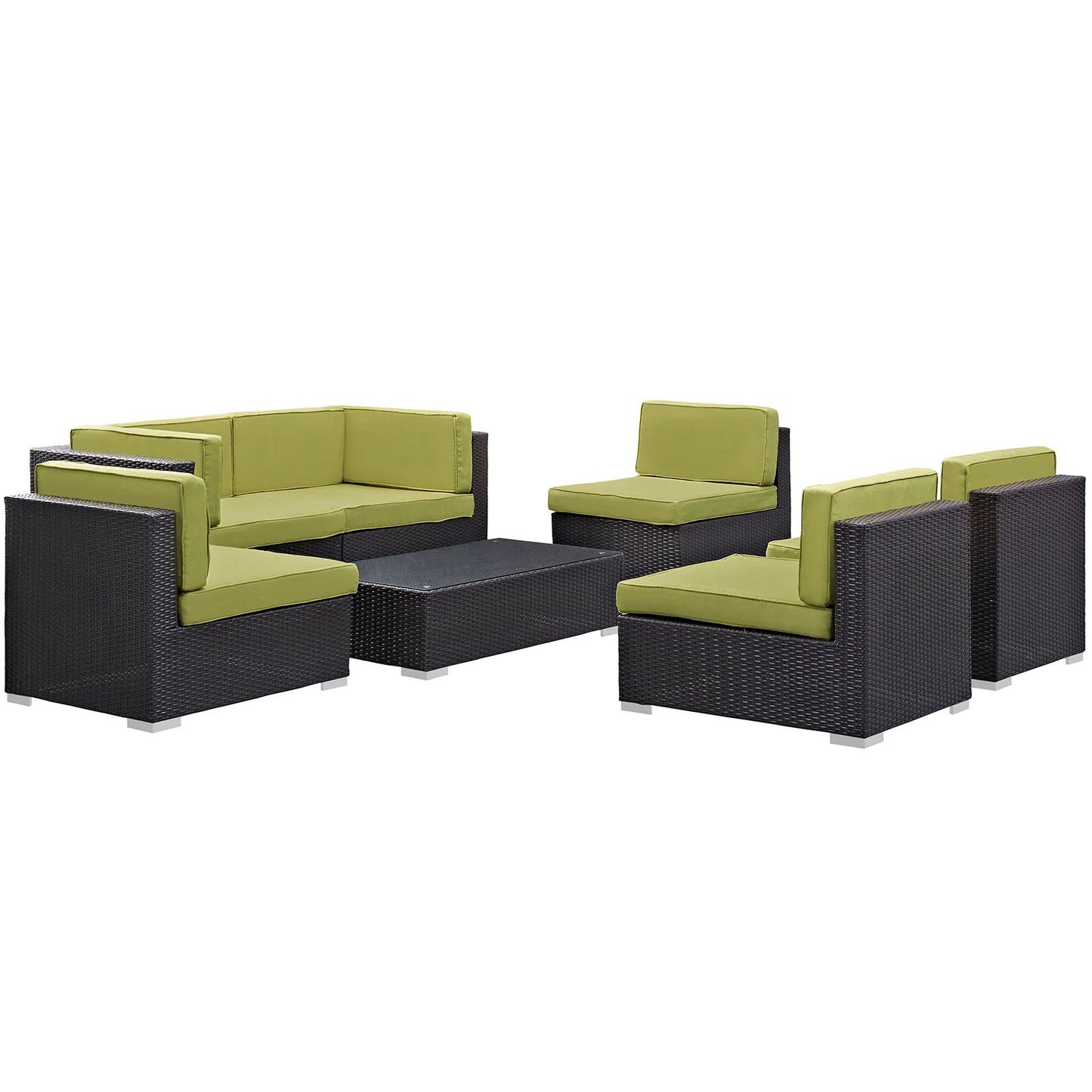 Aero 7 Piece Peridot Outdoor Patio Sectional Set