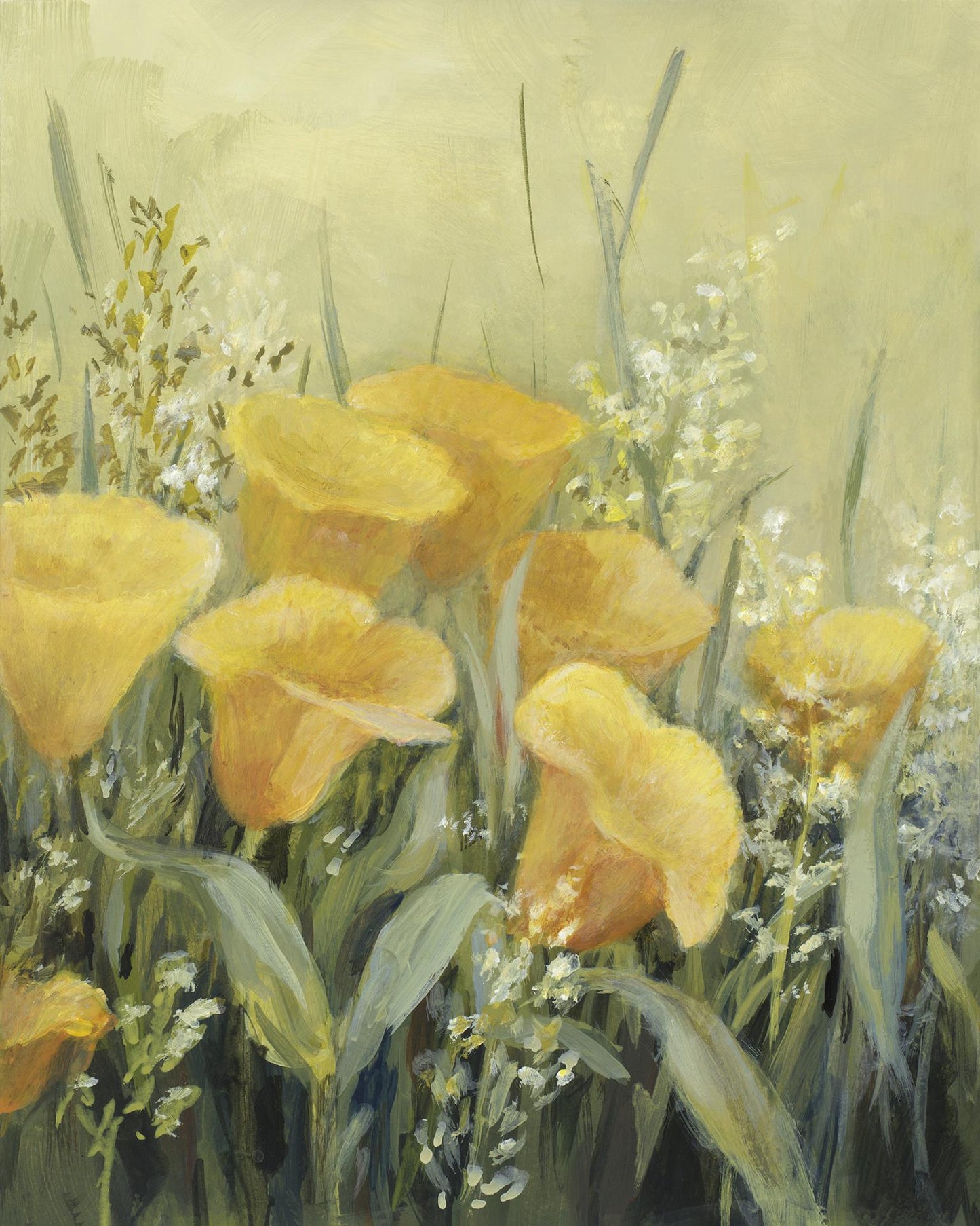 Golden Horned Poppies By Lanie Loreth (Framed Small) - Yellow