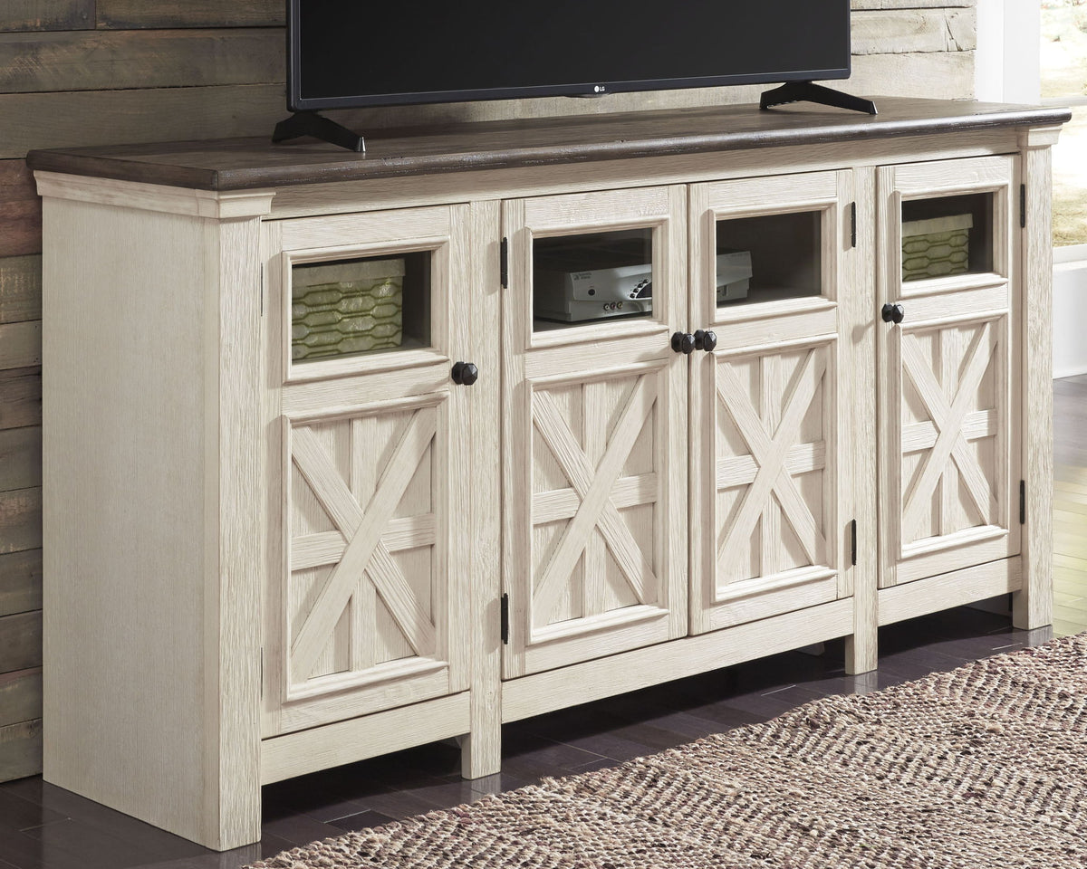 Bolanburg - Extra Large TV Stand - White / Brown / Beige