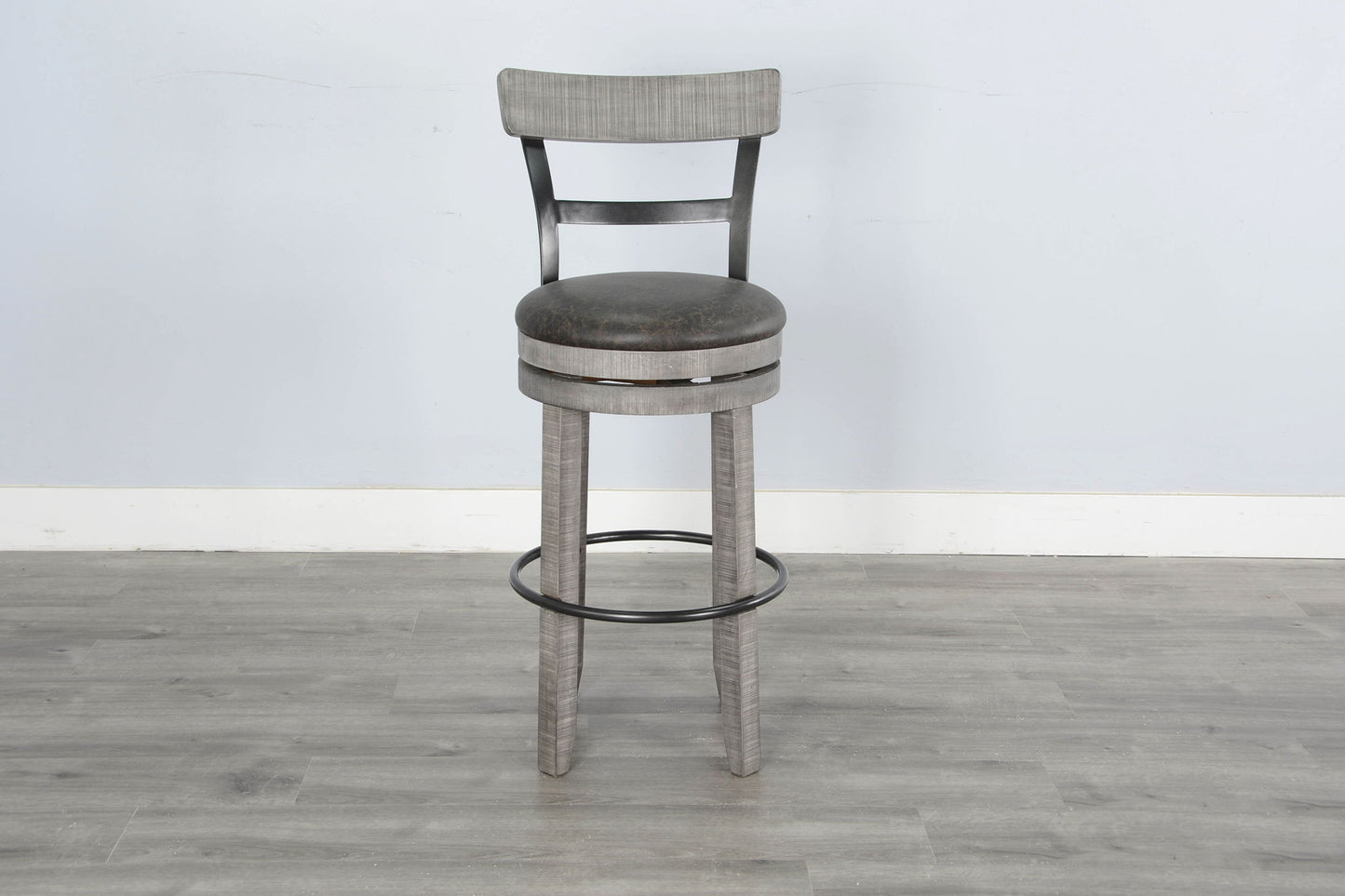 Alpine - Bar Swivel Barstool, Cushion Seat (Set of 2) - Gray