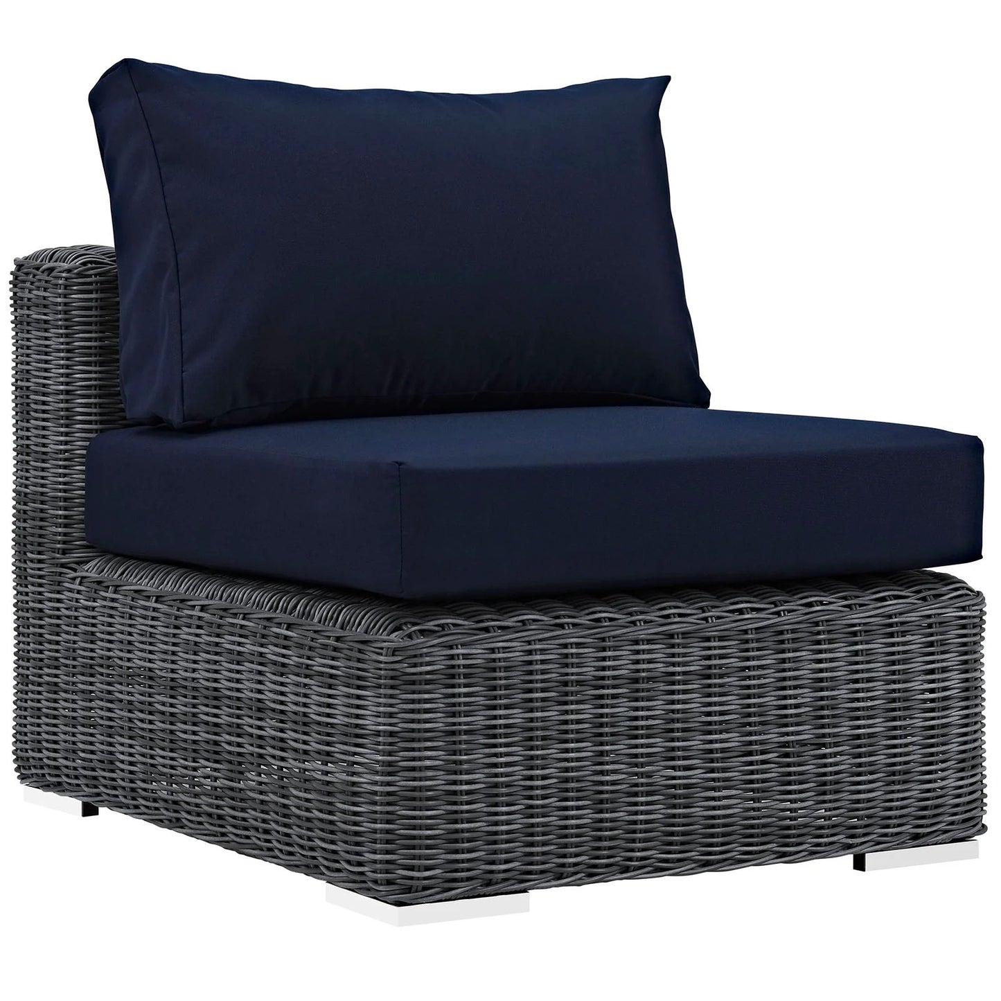 Summon 10 Piece Gray Outdoor Patio Navy Sunbrella® Sectional Set