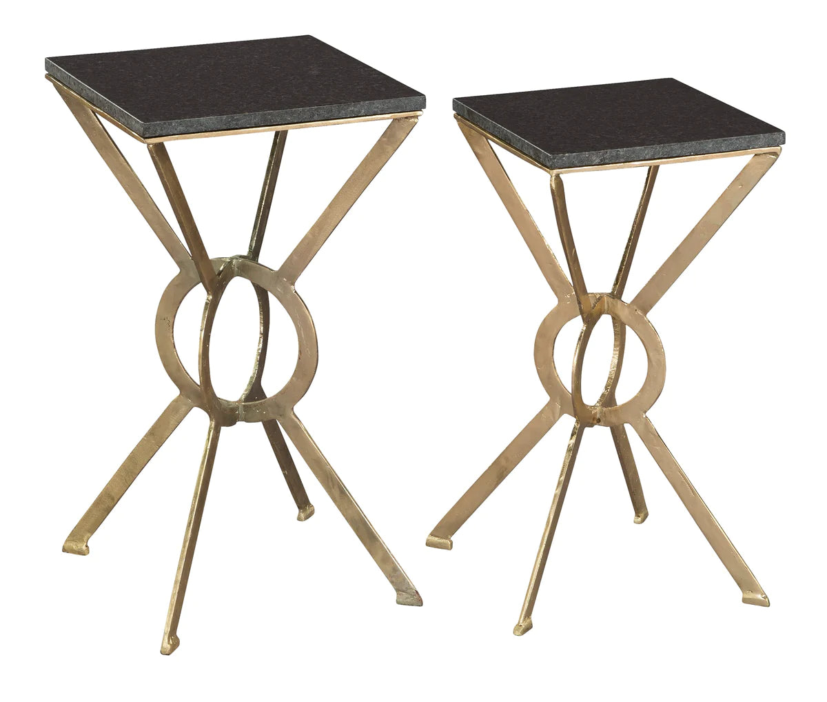 Hekman Iron Circles Granite 2 Piece Accent Table Set
