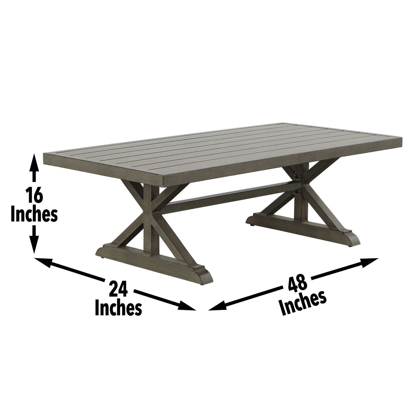 Jones - Outdoor Aluminum Coffee Table - Brown