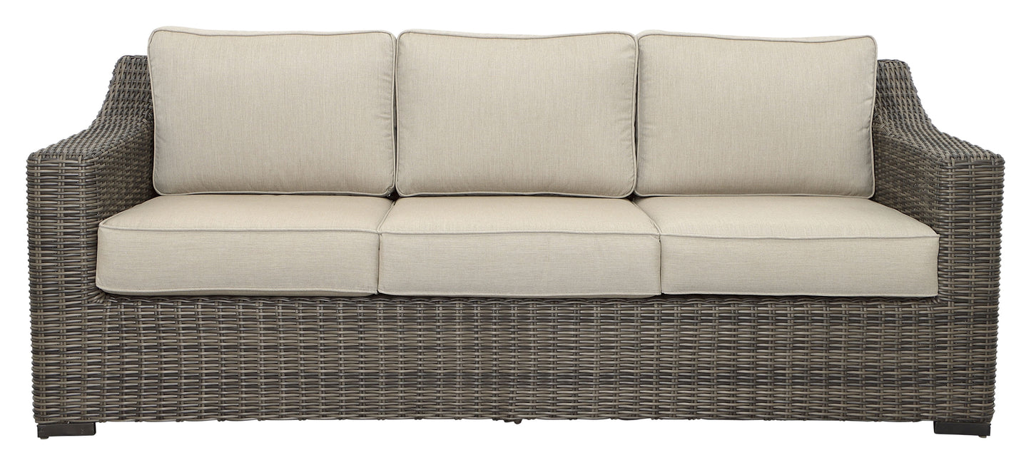 Jones - Outdoor Resin Wicker Sofa - Brown