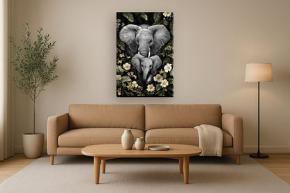 Gentle Giants Haven - 32" x 48" Framed Wall Art - Dark Gray