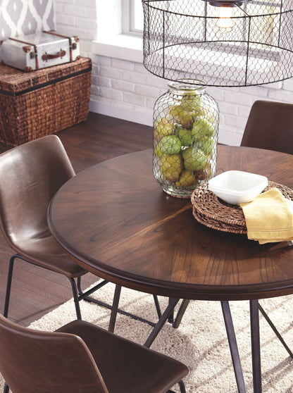 Centiar - Two-tone Brown - Round Dining Room Table