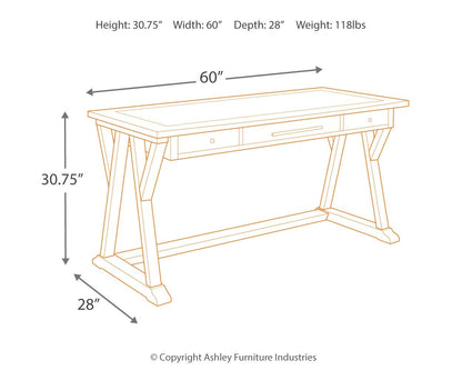 Luxenford - Grayish Brown - Home Office Large Leg Desk