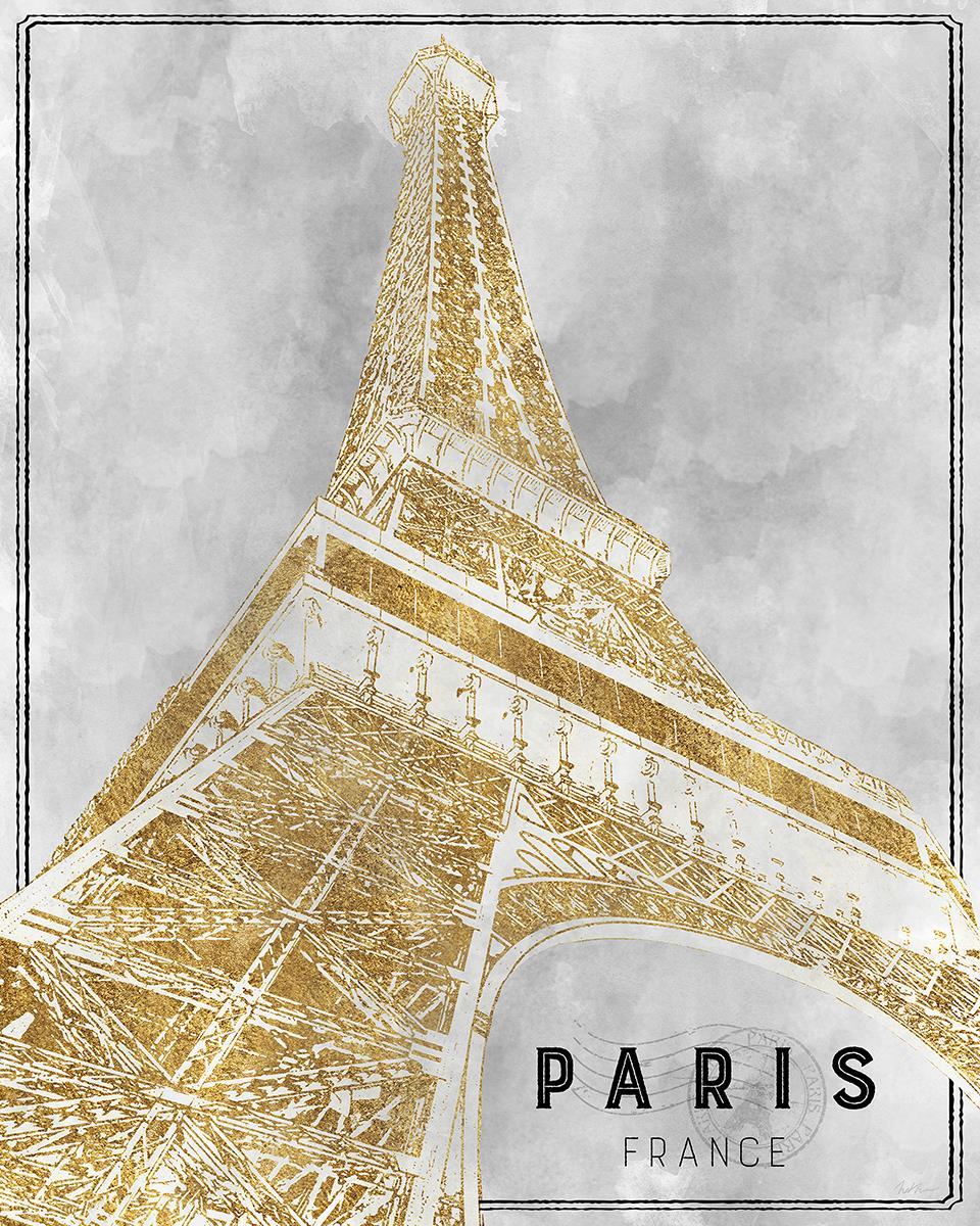 Shimmering Eiffel By Natalie Carpentieri (Framed) - Gold