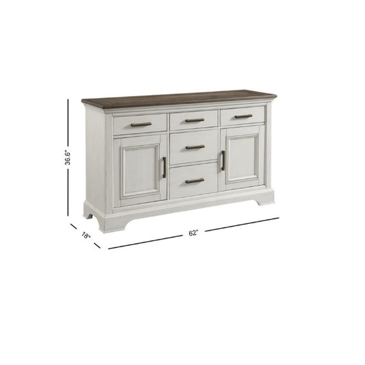 Drake - Sideboard - Rustic White / French Oak