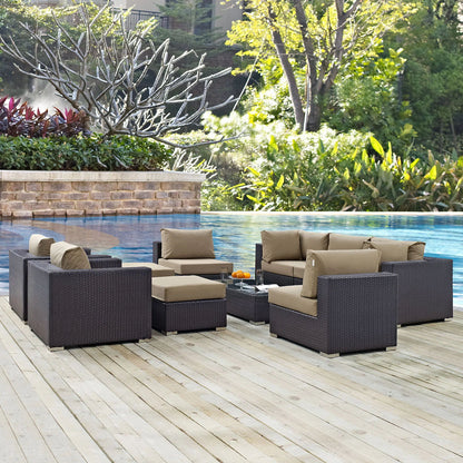 Convene 10 Piece Mocha Outdoor Patio Sectional Set