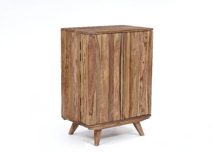 Fusion Natural Finished Sheesham Wine Bar Cabinet