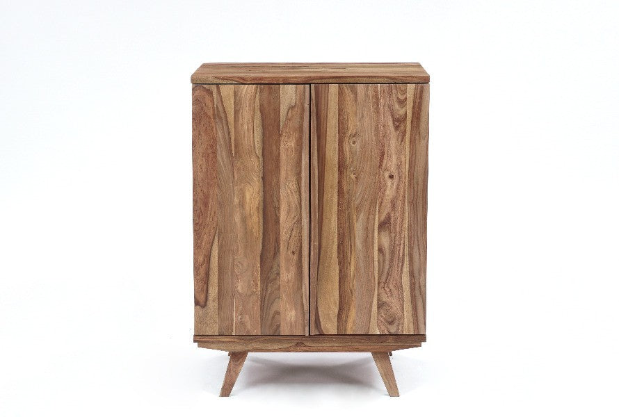 Fusion Natural Finished Sheesham Wine Bar Cabinet