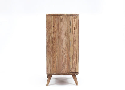 Fusion Natural Finished Sheesham Wine Bar Cabinet