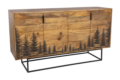 Cascade Laser Etched Tree Sideboard TV Stand