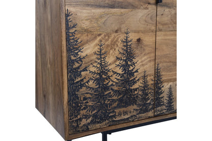 Cascade Laser Etched Tree Sideboard TV Stand