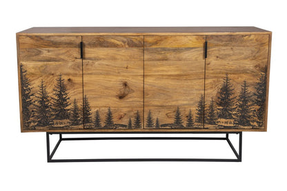 Cascade Laser Etched Tree Sideboard TV Stand