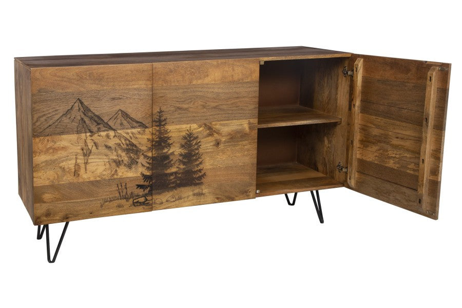 Alpine Laser Etched Deer Sideboard or TV Stand