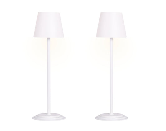 "Eclipse Aura II" Rechargeable LED Metal Accent Lamp (Set of 2) - White