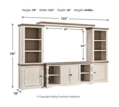 Havalance - Brown / Beige - 4 Pc. - Entertainment Center - 67" TV Stand