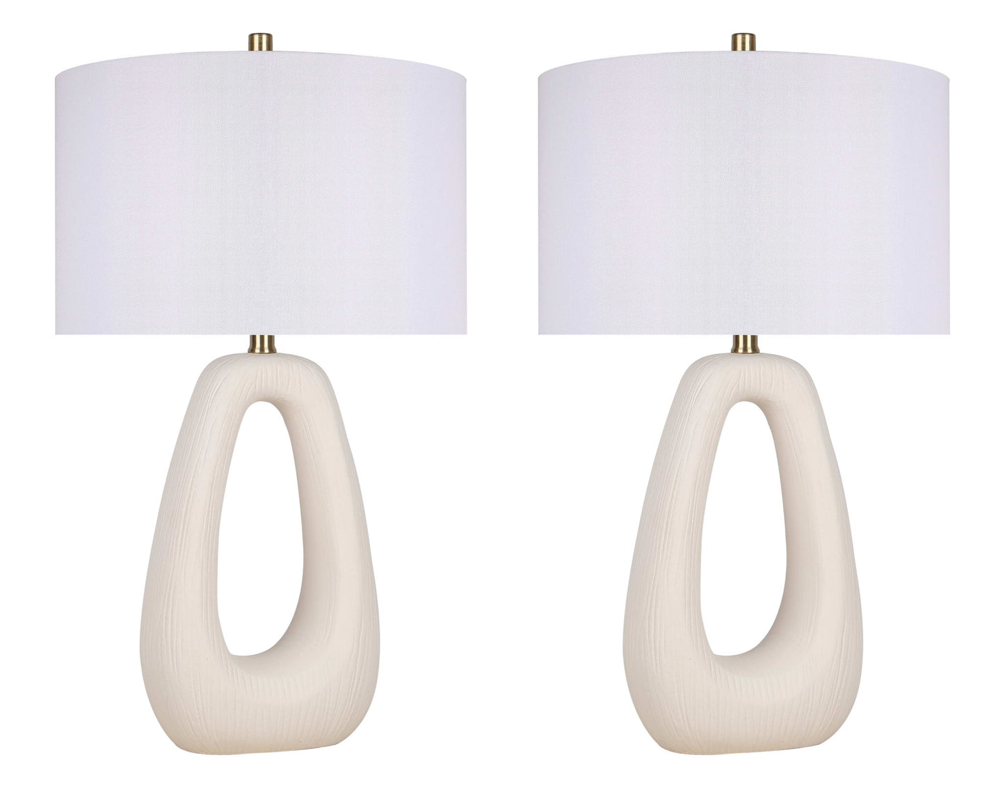 "Serenity Loop" Ceramic Table Lamp (Set of 2) - Textured White