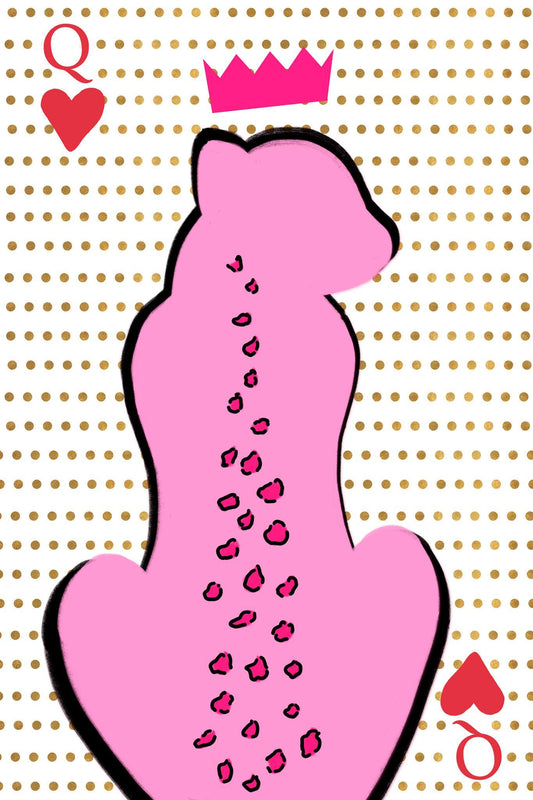 Queen Cheetah Card By Anna Quach (Small) - Pink