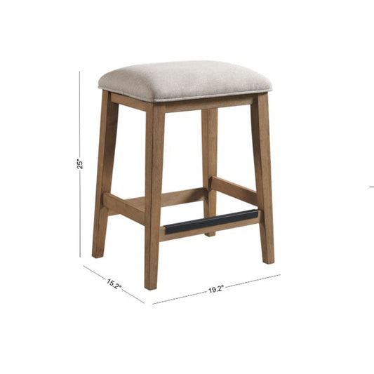 Landmark - Backless Stool - Weathered Oak