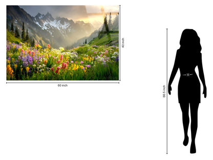 Alpine Wildflower Misty Tempered Glass - Green / Gold